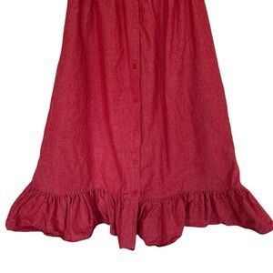 Elegant Red Ruffle Hem Skirt